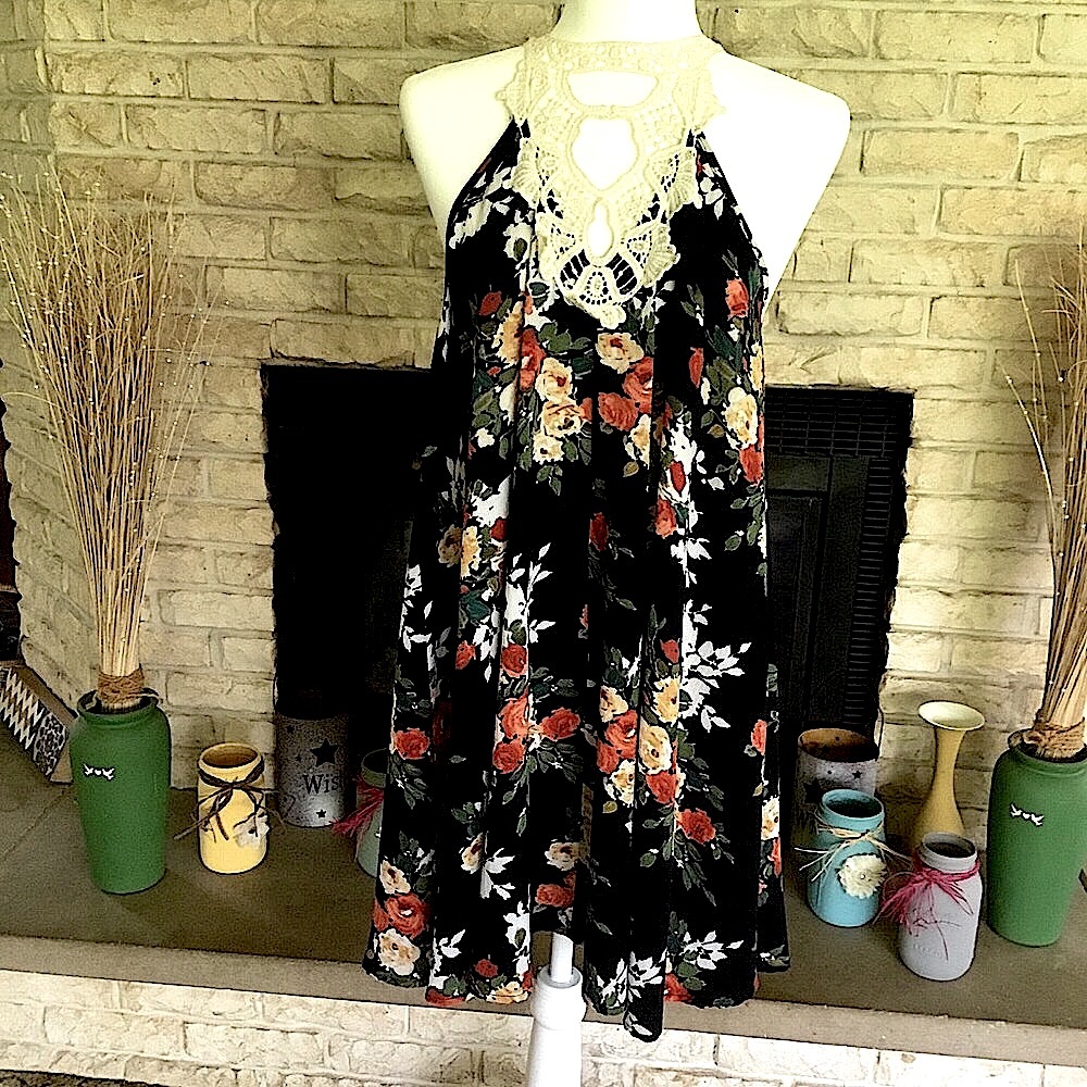 UMGEE HALTER DRESS WITH CUTOUTS AND TIE BACK